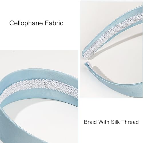 Ivyu Cinderella Blue Headband for Women Light Blue Teal Headband Large Thick Wide Headbands 70s Headband for Girls