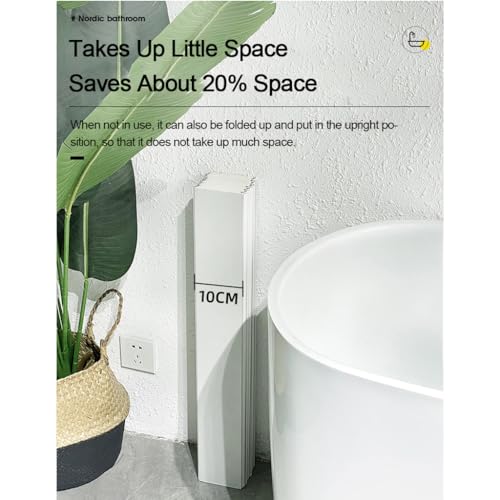 Adjustable Foldable Dust-Proof Bathtub Cover White,Waterproof Shutter Bathtub Tray & Laptop Desk 2 in 1 Fits Most Tubs,Modern Bath Tub Racks for Home (92x172CM(36.2"x67.7"), 0.47in Thick)