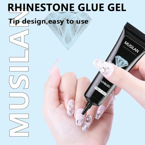 Nail Rhinestone Glue,Super Strong Rhinestones Gel Nail Glue for 3D Nails Beads Stickers Stones Crystals Diamond Art Jewels 3D Decorations Tools,Cured Need