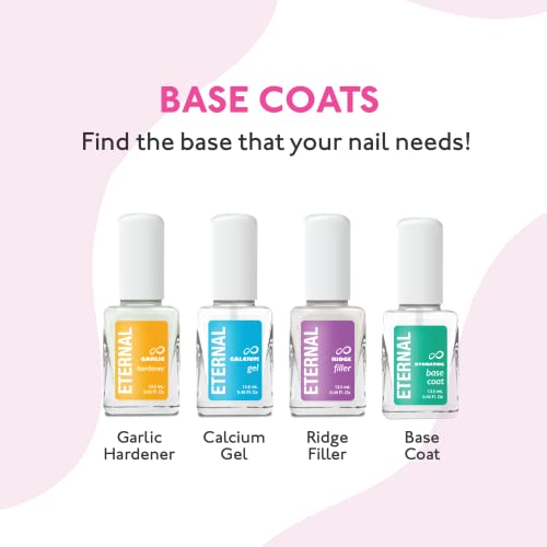 Eternal Ridge Filler Base Coat Nail Polish? 13.5 mL Clear Nail Primer Treatment - Ridge Filling Base Coat Strengthener for Nail Strength & Repair of Hard, Thin, Dry & Ridged Fingernails - 1 Unit