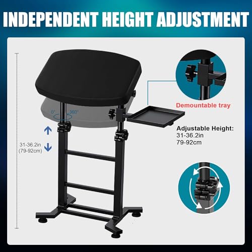 POARMEEY Professional Tattoo Armrest Adjustable Height with Detachable Side Tray£¬ XXL Tattoo Arm and Leg Support 180¡Æ Tilt Heavy-Duty for Tattoo Studios