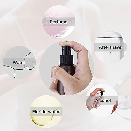 LISAPACK 2oz Small Spray Bottle (10 Pack) Plastic Mini Fine Mist Atomizer, Tiny Sprayer for Travel Perfume, Cologne, Alcohol (Brown, 60ml)