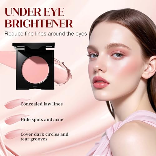 Under Eye Brightener Concealer, 2025 New Under Eye Brightener, Dark Circle Concealer, Moisturizing Waterproof Foundation with Makeup, Hydrating Eye Highlighter for Women (1Pcs)