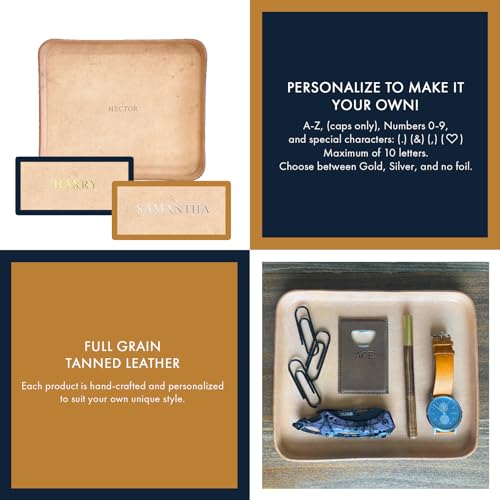 Molded Leather Valet Tray ? 100% Full Grain Vegetable Tanned Leather - Catchall Tray - Handmade in USA - EDC Organizer for Desk, Nightstand, or Dresser ? Gift for Him or Her By Northwind