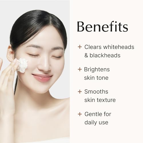 SU:M Secret Rice Nuruk Daily Exfoliating Cleanser (4.23 fl oz) - Korean Skincare Gentle Exfoliating Cleanser with Rice Nuruk Extract, PHA, and Melting Ceramide for Hydration and Smooth Skin Texture.
