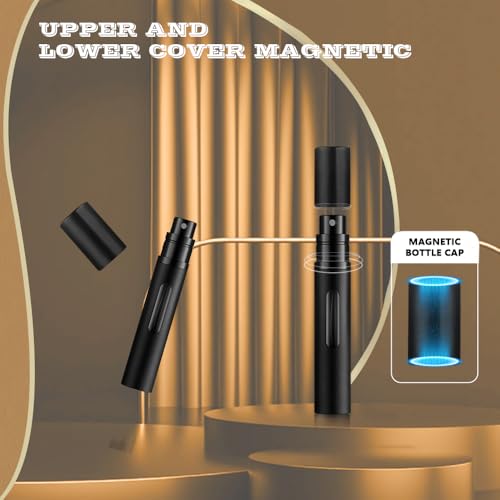 8ml Perfume Atomizer Travel Refillable,Mini Cologne Dispenser, Bottom-Filling Fragrances Perfumes Bottle,Portable Sprayer Pocket Size for Women Men Cruise Car Trip Gift 3pcs (Gold-Pink-Silver)