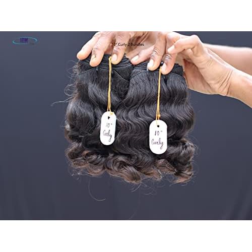 IDM 10¡± Curly 2 bundles raw Indian hair natural Indian curly single donor hair
