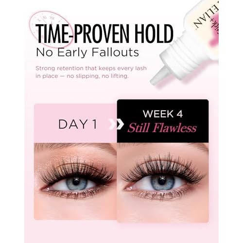 BEYELIAN Sensitive Lash Cluster Glue,Strong Hold Eyelash Extension Glue Long Lasting 3-4 Weeks Waterproof & No Irritation Hypoallergenic Formaldehyde-Free for Open Eyes DIY or Professional (5ML)