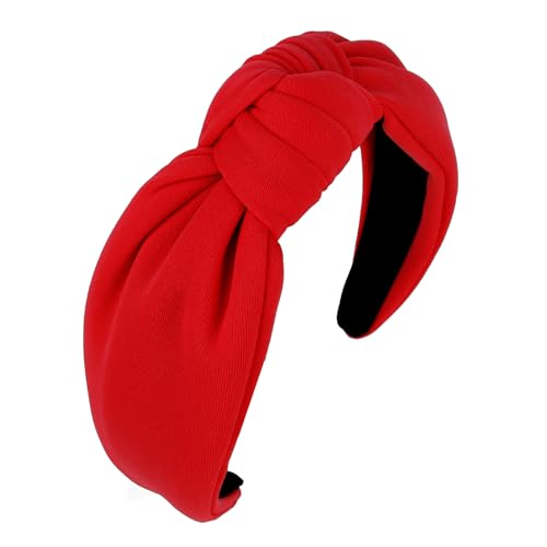 Red Knotted Headbands, Large Wide Thick Headbands for Women's Hair Fashion Accessories