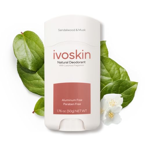 Aluminum-free Natural Deodorant | 72 Hour Odor Protection | for Women and Men, Non-Toxic | Sandalwood & Musk Scent (1.76 oz)