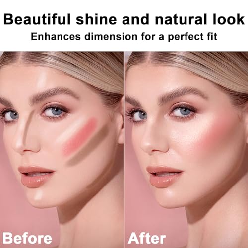 3Pcs Cream Contour Stick Makeup Kit, Shades with Highlighter, Blush and Bronzer Contour Stick for Sculpt the Cheeks, Long Lasting, Waterproof, Matte & Dewy Finish LIGHT MEDIUM(2+5+6)