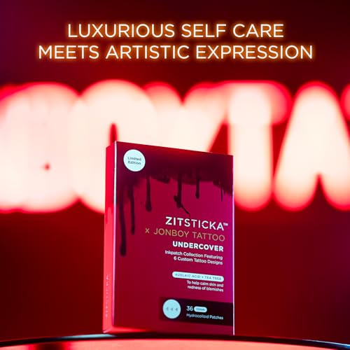 ZitSticka Invisible Pimple Patches for Face, Hydrocolloid Patches, Ultra-Thin Clear Azelaic Acid & CICA Blemish Patches, Pimple Stickers (Jonboy InkPatch Collection Cute 36 Pack)