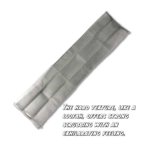 Terra Distribution Exfoliating Washcloth [Designed in Japan] - Rough Textured Extra Long (47.24 inch) Towel for Scrubbing and Dead Skin Removal, Loofah Alternative (2pcs Set(Grey))