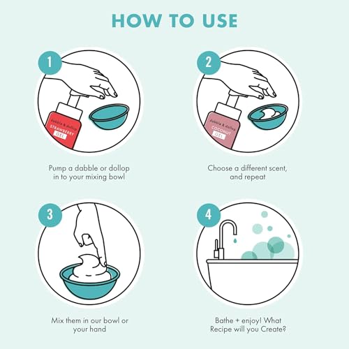 Dabble & Dollop Rainbow of Bubbles ? Natural 4-in-1 Bath Set for Kids, Includes Bubble Bath, Body Wash, Shampoo, No Parabens/Sulfates, Vegan, Gluten-Free, Tear-Free (7-Pack)