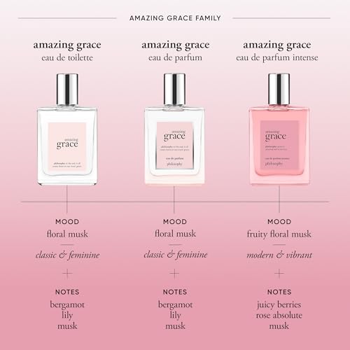 philosophy amazing grace eau de parfum intense - fruity & floral women's perfume - with notes of juicy berries, rose absolute & musk - long lasting fragrance