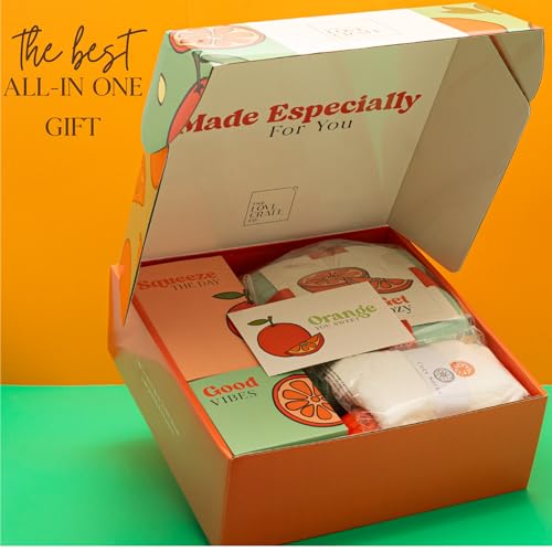 Self Care Package for Women ? Thinking of You Self Care Kit, Orange Birthday Box for Her, Get Well Soon Basket, Spa Treat for Women, After Surgery Care Package, Thoughtful Gift Idea