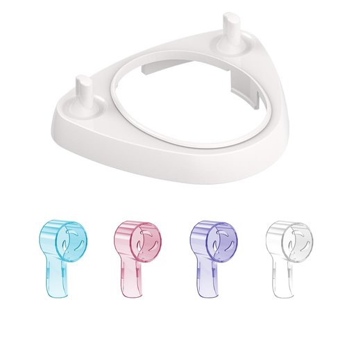 seplouis 4 PCS Toothbrush Head Covers (multicolor) compatible with Oral B & iO Electric toothbrush head + Toothbrush Holder with 1 Charging Stand Slot and 2 Toothbrush Head Stands
