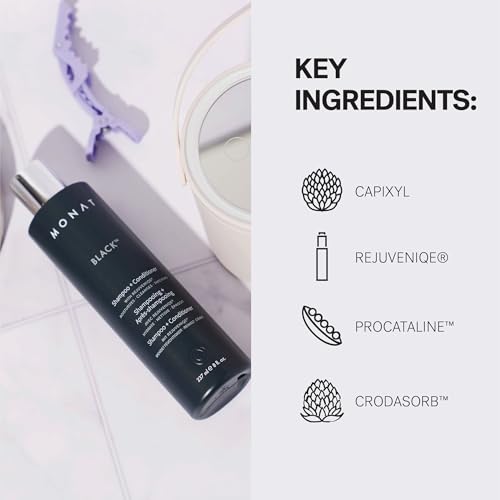 MONAT Black Shampoo + Conditioner ? 3-Month Supply ? A 2-in-1 Formula for Optimal Hair Care in One Step ? Cleanses, Conditions, and Promotes Stronger, Healthier-Looking Hair ? 711ml (24.0 fl oz)