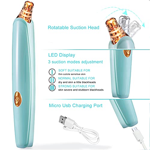 Blackhead Remover Pore Vacuum Cleaner - Upgraded Facial Pore Cleaner - Electric USB Pore Vacuum with 5 Probes - Upgraded Blackhead Suction Tool - Blackhead Remover Kit