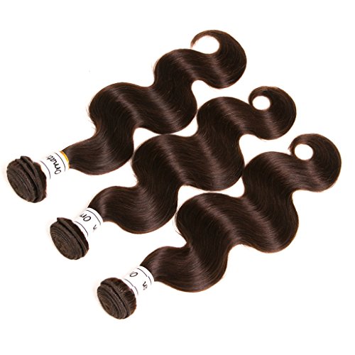 Dark Brown Body Wave Bundles Human Hair Brazilian Body Wave Hair Extensions Sew In 9A Grade Virgin 100% Unprocessed Remy Human Hair Weave Extensions(Body 2#, 20 22 24inch)