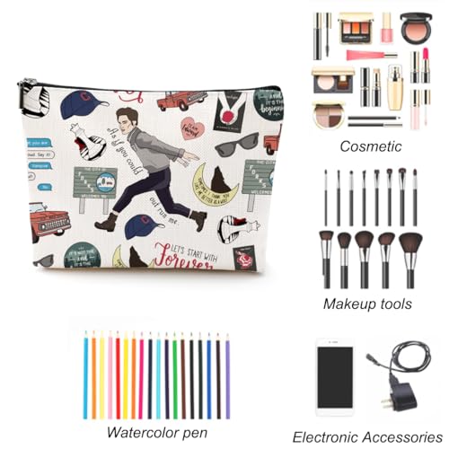 LONGXIN Twilight Merch Makeup Bag Cosmetic Bag Edward Movie inspired Gift Edw Vampire Gift TV Show Inspired Gifts for Girls Vampire Lover Edward Bella Fans Movie Lovers