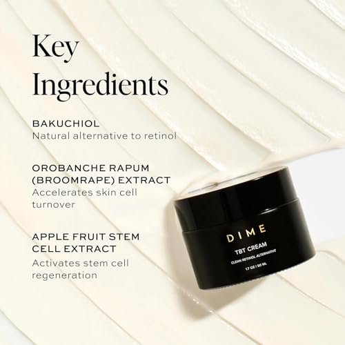 DIME Beauty TBT Cream, Anti-Aging Retinol Cream Alternative and Face Moisturizer with Bakuchiol, Lightweight Night Cream 1.7 oz / 50 ml