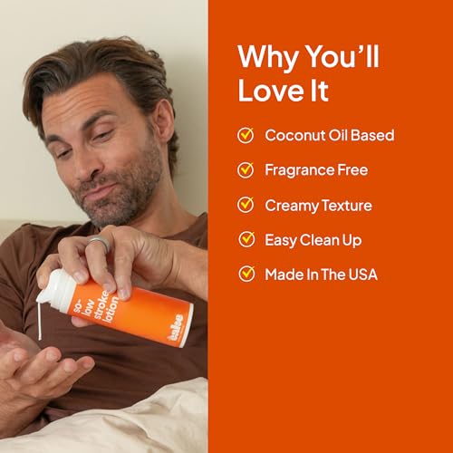 Hello Cake So-Low Stroker Lotion - Below the Belt Solo Cream for Men, Natural Moisturizing Ingredients Coconut Oil, Avocado Oil, Aloe Vera, 8 fl oz