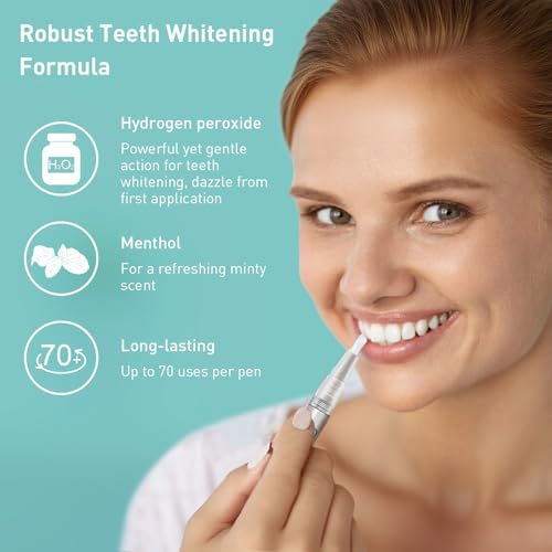 Teeth Whitening Pen 2 Pack (8ml) Fast-Acting Whitening Gel with Brush Applicator ? Portable Travel Kit for Professional Stain Removal & Brighter Smile