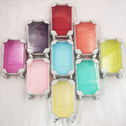 HBZGTLAD 10pcs false eyelashes packaging box pink luggage lashes suitcase mink lashes packing fluffy and curly case empty (mixed colour)