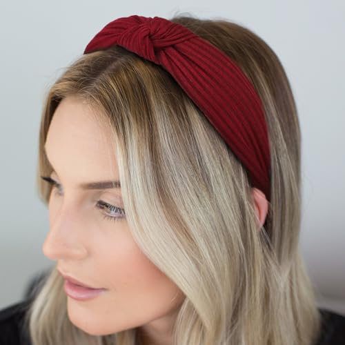 DRESHOW 8 Pack Knotted Headbands for Women Wide Turban Headband Yoga Exercise Ribbing Hair Hoop Hair Bands Accessories