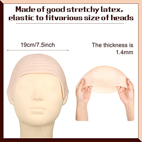 Syhood 2 Pieces Halloween Bald Cap Makeup Latex Bald Head Wig Caps Cosplay Costume for Adults