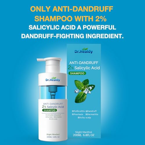 Dr.Healdy Anti-Dandruff Shampoo and conditioner set-2% Salicylic Acid,Stop Flaky and Itchy Scalp ? Sulfate Paraben Free, Intense Care for Women and Me 13.6 FL Oz (Pack of 2)