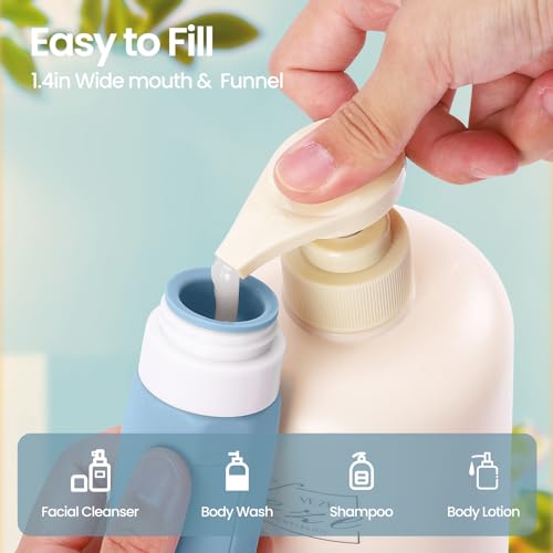 Redfly 17Pack Travel Containers for Toiletries, TSA Approved Silicone Travel Shampoo and Conditioner Bottles, Leak Proof Refillable Squeeze Bottles Traveling Essentials for Women & Men - Grey