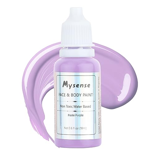 Mysense Pastel Purple Face Body Paint,Water Based Washable Face Paint,Non-toxic Cream Body Paint for Adults and Children,Purple Face Painting for Halloween SFX Ursula Costume Cosplay Makeup,0.6oz