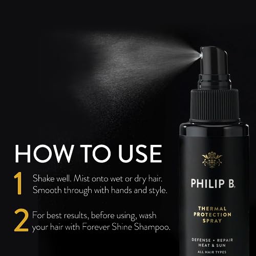 PHILIP B Thermal Protection Spray 4.2 oz. (125 ml) | Plump, Shine & Protect Hair from Heated Hair Tools