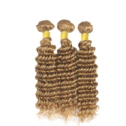 Honey Blonde Bundles Human Hair Color #27 Deep Wave Human Hair Bundles 26 26 26 Inch Brazilian Unprocessed Virgin Hair 3 Bundles Honey Blonde Deep Wave Bundles