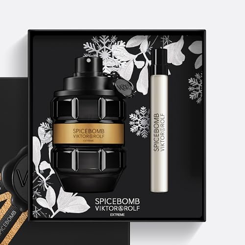 Viktor&Rolf - Spicebomb Eau de Toilette Extreme Men's Cologne Set - Woody & Spicy - With Notes of Citrus & Tobacco - 3 Fl Oz & 0.3 Fl Oz