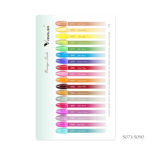 VENALISA V5 Gel Nail Polish Kit of 22 Pcs With Color Display Card Semi-transparent Jelly Gel Polish Set Sheer Red Black Green Soak Off Salon Nail Art DIY at Home Manicure
