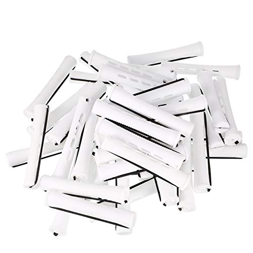 WILLBOND 60 Pcs Perm Rods for Long Hair Plastic Curl Rods Cold Wave Irons Curling Roller for Hair Styling Hairdressing Tools (0.63 Inch, White)
