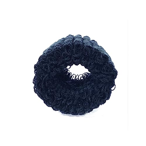 12 PACK Bulk Large Soft Thick Towelling Hair Ponios Bobbles Ponytail Bands Hair Donut Ties (Black)