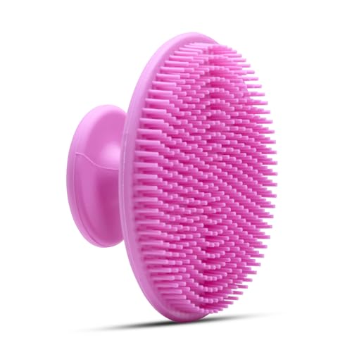 flexii¢ç Silicone Face Scrubber - Gentle Facial Scrubber for Sensitive Skin, Exfoliating Face Scrubber, Face Wash Brush, Facial Cleansing Brush for Men and Women - Pink