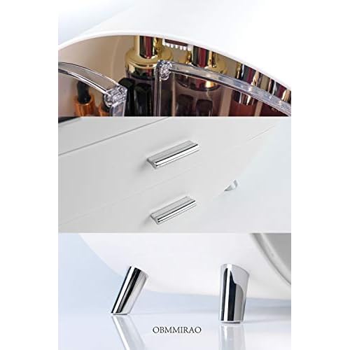Elegant Dustproof Makeup Storage Organizer Box, Waterproof Large Cosmetics Organizer Storage with Drawers Skincare Cosmetic Display Cases for Countertop Bathroom Dresser Dedroom