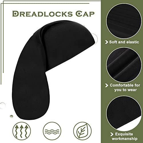 Tatuo 4 Pieces Unisex Jumbo Dreadlock Cap Long Dreads Hair Head Wrap Sleeping Cap Hair Accessories Sleep Bonnet for Men Women