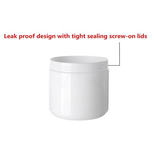Plastic Empty Cosmetic Containers with Lid, Portable 8 Oz 250ml Refillable Make-up Face Cream Jars Case for Body Scrub Mask Lotion Storage Pot (8 Pack White)