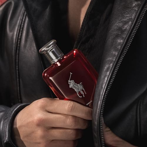 RALPH LAUREN FRAGRANCES Polo Red Parfum - Men's Cologne Set - Ambery & Woody - With Absinthe, Cedarwood, and Musk - Intense Fragrance - Full Size, 4.2 Fl Oz & Travel Size, 1.35 Fl Oz