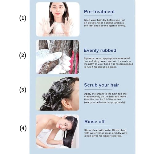 Vivping Zhihuashi Caviar Protein Hair Dye, Qiweitang Hair Dye Shampoo, Plant-Based Hair Coloring Cream, Natural Plant Formula, Caviar Color Cream for Women & Men (Black)