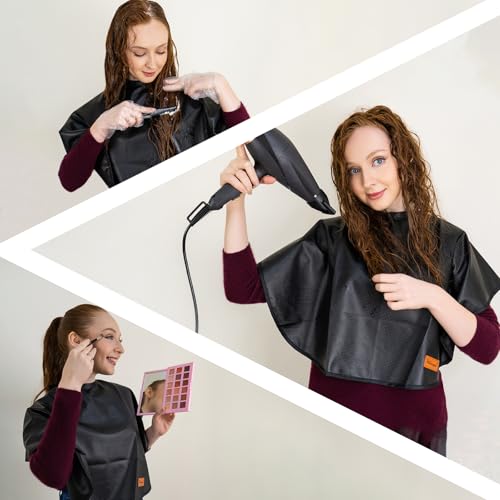 Makeup Cape Hair Dye Cape for Women Short Salon Cape for Stylists Waterproof Haircutting Cape Professional Shampoo Cape, 31.5¡±L*29¡±W