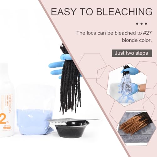 DAIXI Handmade Interlocking Locs 100% Real Human Hair Permanent Loc Extensions Textured Natural Looking Soft Dreadlocks (1B - 0.8cm, 10 Inch 20 Strands)