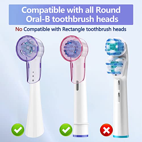 Toothbrush Head Covers for Oral B iO Toothbrush Heads, Toothbrush Caps Suitable for Oral B Round Electric Toothbrush Head, iO Brush Head Covers for Travel & Home (4 Pcs, Colourful)