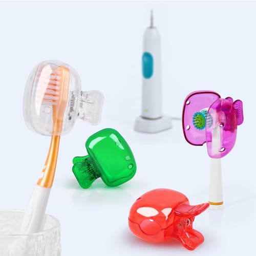 6 Pack Toothbrush Covers Portable Toothbrush Protector Coverings Clips Tooth Brush Storage Head Cover Cap Tooth Brush Covers for Kids Bathroom Home Travel Tooth Brush Case